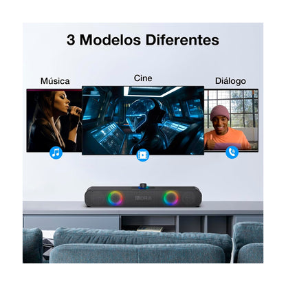 Bocina Barra de Sonido Inalámbrica 1 Hora Boc241 color Negro