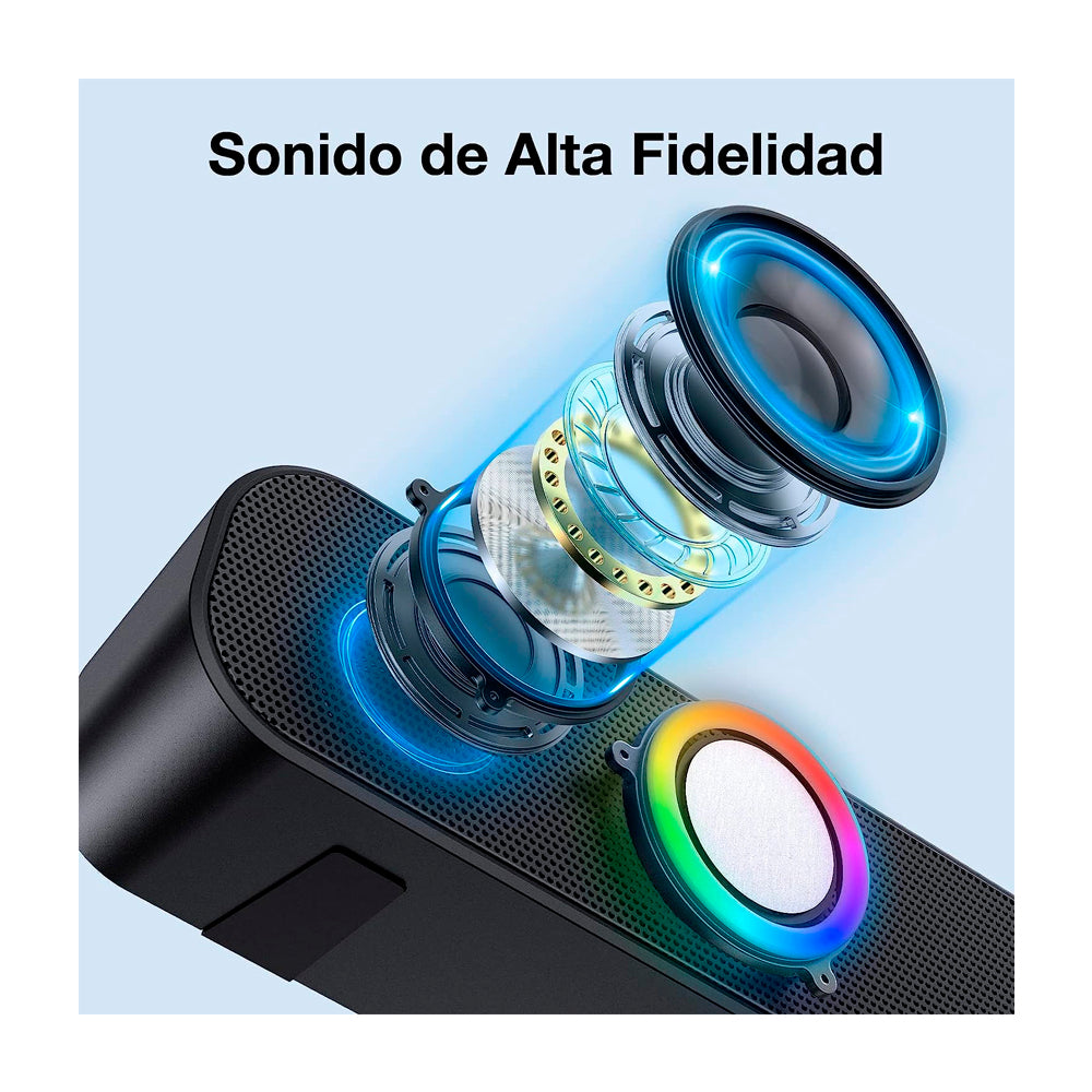 Bocina Barra de Sonido Inalámbrica 1 Hora Boc241 color Negro