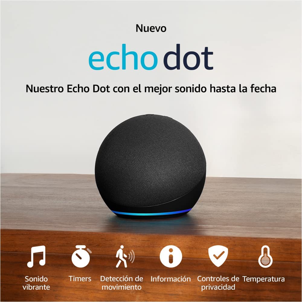 Nuevo Echo Dot 5ta Generación 2022 Bocina Inteligente Con Alexa Negro