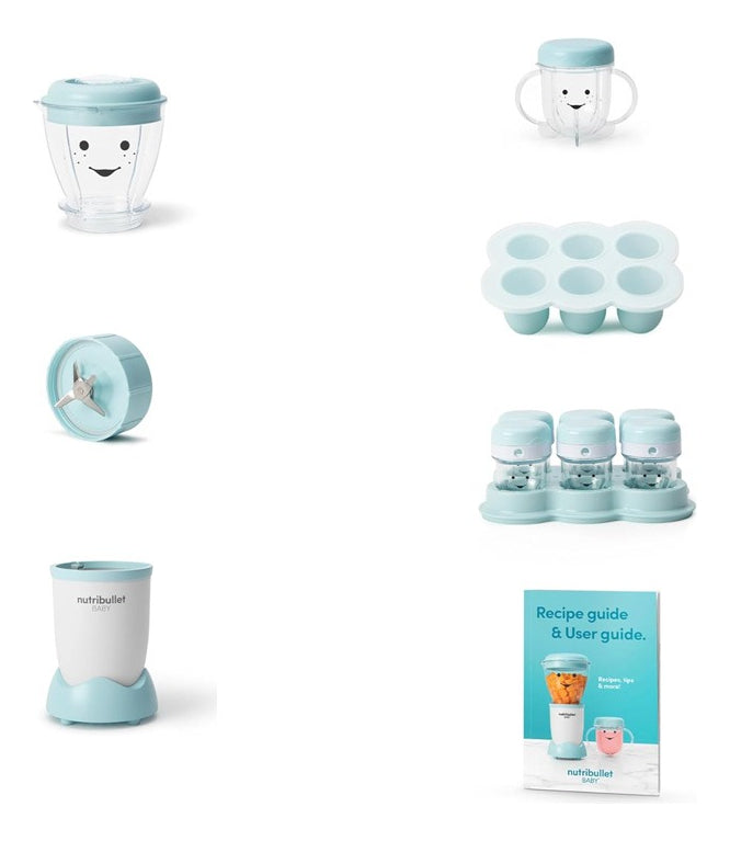 LICUADORA NUTRIBULLET BABY BULLET 16 ACCESORIOS BLANCA AZUL